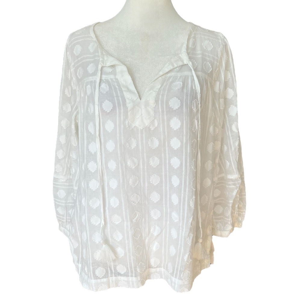 LOFT White Polka Dot Blouse